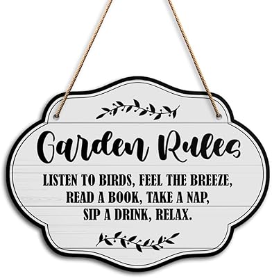 garden rules 墙壁装饰标志,listen to birds feel the breeze,花园